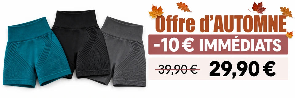Offre d’AUTOMNE : −10 € IMMÉDIATS. Shorty sans poche à 29,90 € au lieu de 39,90 €.